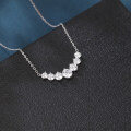 wholesale 925 Sterling Silver Elegant Seven-zircon Curved Pendant Necklace In Plated with White Gold-0-1