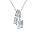 wholesale 925 Sterling Silver Elegant Zircon Double Drop Pendant Necklace In Sterling Silver-0-1