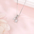 wholesale 925 Sterling Silver Elegant Zircon Double Drop Pendant Necklace In Sterling Silver-0-2