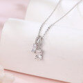 wholesale 925 Sterling Silver Elegant Zircon Double Drop Pendant Necklace In Sterling Silver-0-3