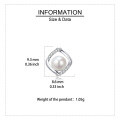 wholesale 925 Sterling Silver Elegant Twisted Silver Pearl Earrings With Zircon-accented Studs-0-3