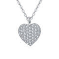 wholesale 925 Sterling Silver Elegant Heart-shaped Zircon Pavé Pendant Necklace In Sterling Silver-0-0
