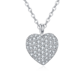 wholesale 925 Sterling Silver Elegant Heart-shaped Zircon Pavé Pendant Necklace In Sterling Silver-0-5