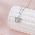 wholesale 925 Sterling Silver Elegant Heart-shaped Zircon Pavé Pendant Necklace In Sterling Silver-0-2