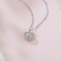 wholesale 925 Sterling Silver Elegant Heart-shaped Zircon Pavé Pendant Necklace In Sterling Silver-0-1