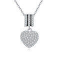 wholesale 925 Sterling Silver Elegant Zircon Heart Pendant Necklace With Silver Chain And Luxury Jewelry Design-0-0