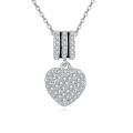 wholesale 925 Sterling Silver Elegant Zircon Heart Pendant Necklace With Silver Chain And Luxury Jewelry Design-0-1
