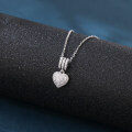 wholesale 925 Sterling Silver Elegant Zircon Heart Pendant Necklace With Silver Chain And Luxury Jewelry Design-0-2
