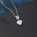 wholesale 925 Sterling Silver Elegant Zircon Heart Pendant Necklace With Silver Chain And Luxury Jewelry Design-0-3