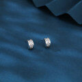 wholesale 925 Sterling Silver Elegant Silver Triple Row Moissanite Hoop Stud Earrings-0-1