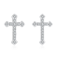 wholesale 925 Sterling Silver Elegant Zircon Cross Earrings In Sterling Silver: Timeless Design For Everyday Elegance-0-5