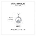wholesale 925 Sterling Silver Elegant Solitaire Zircon Circular Pendant Necklace-0-3