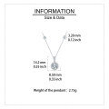 wholesale 925 Sterling Silver Elegant Round Zircon Halo Pendant Necklace With Chain Accents-0-4