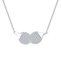 wholesale 925 Sterling Silver **infinity Teapot Zircon Necklace: Elegant Pavé-set Sterling Silver Pendant**-undefined