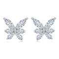 wholesale 925 Sterling Silver Elegant Butterfly Marquise Zircon Earrings In Plated with White Gold-0-0