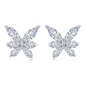 wholesale 925 Sterling Silver Elegant Butterfly Marquise Zircon Earrings In Plated with White Gold-0-1