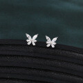 wholesale 925 Sterling Silver Elegant Butterfly Marquise Zircon Earrings In Plated with White Gold-0-2