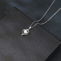 wholesale 925 Sterling Silver Elegant Heart-shaped Zircon Pendant Necklace With Silver Chain-0-4