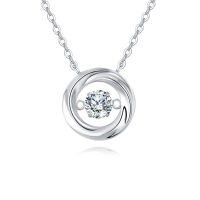 wholesale 925 Sterling Silver Elegant Zircon Solitaire Pendant Necklace In Sterling Silver-style
