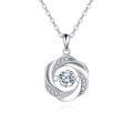 wholesale 925 Sterling Silver Elegant Silver Zircon Pendant Necklace With Twisted Design – Timeless Luxury Jewelry-0-0