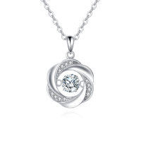 wholesale 925 Sterling Silver Elegant Silver Zircon Pendant Necklace With Twisted Design – Timeless Luxury Jewelry-style