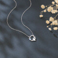 wholesale 925 Sterling Silver Enchanted Moonstone Cat Necklace With Floral Accents-0-4