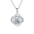 wholesale 925 Sterling Silver Elegant Silver Interlocking Circles Zircon Pendant Necklace – Timeless Luxury Jewelry-0-0