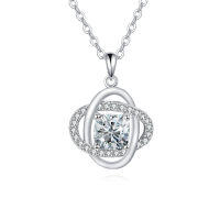 wholesale 925 Sterling Silver Elegant Silver Interlocking Circles Zircon Pendant Necklace – Timeless Luxury Jewelry-style