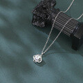 wholesale 925 Sterling Silver Elegant Silver Interlocking Circles Zircon Pendant Necklace – Timeless Luxury Jewelry-0-3
