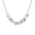 wholesale 925 Sterling Silver Geometric Faceted Bead Necklace With Symmetrical Design In Shiny Silver Finish-0-0
