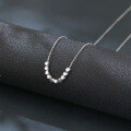 wholesale 925 Sterling Silver Geometric Faceted Bead Necklace With Symmetrical Design In Shiny Silver Finish-0-4