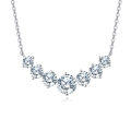 wholesale 925 Sterling Silver Elegant Zircon Necklace With Classic Curved Design-0-0