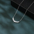 wholesale 925 Sterling Silver Elegant Zircon Necklace With Classic Curved Design-0-3