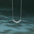 wholesale 925 Sterling Silver Elegant Zircon Necklace With Classic Curved Design-0-4