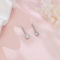 wholesale 925 Sterling Silver Elegant Moissanite Drop Earrings With Symmetrical Design And Graduated Stones-0-3