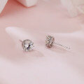 wholesale 925 Sterling Silver Classic Moissanite Earrings: Timeless Elegance In Plated with White Gold Setting-0-3