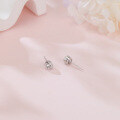 wholesale 925 Sterling Silver Elegant Moissanite Stud Earrings In Platinum Setting-0-4
