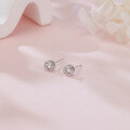 wholesale 925 Sterling Silver Elegant Moissanite Stud Earrings In Platinum Setting-0-3