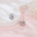 wholesale 925 Sterling Silver Elegant Floral Moissanite Cluster Earrings – Luxury Jewelry-0-3