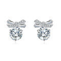 wholesale 925 Sterling Silver Butterfly Wing Moissanite Stud Earrings In Plated with White Gold-0-0