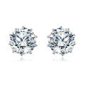 wholesale 925 Sterling Silver Elegant Six-prong Solitaire Moissanite Stud Earrings-0-0