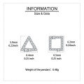 wholesale 925 Sterling Silver Elegant Zircon Triangle And Square Stud Earrings In Plated with White Gold-0-2
