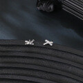 wholesale 925 Sterling Silver Elegant Zircon Bow Earrings In Plated with White Gold-0-3