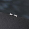 wholesale 925 Sterling Silver Elegant Zircon Bow Earrings In Plated with White Gold-0-4