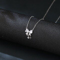 wholesale 925 Sterling Silver Zircon Heart Bow Necklace With Starfish Charm – Elegant Coastal Luxury-0-4