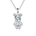 wholesale 925 Sterling Silver Elegant Zircon Flower Pendant Necklace With Sterling Silver Chain-0-0