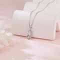wholesale 925 Sterling Silver Elegant Zircon Flower Pendant Necklace With Sterling Silver Chain-0-3