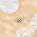wholesale 925 Sterling Silver Elegant Moissanite Floral Necklace: Sparkling Luxury Jewelry Piece-0-3