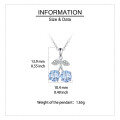 wholesale 925 Sterling Silver Cherry Blossom Blue Sapphire Sterling Silver Pendant Necklace-0-2