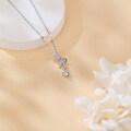 wholesale 925 Sterling Silver Sparkling Moissanite Bow Pendant Necklace-0-3